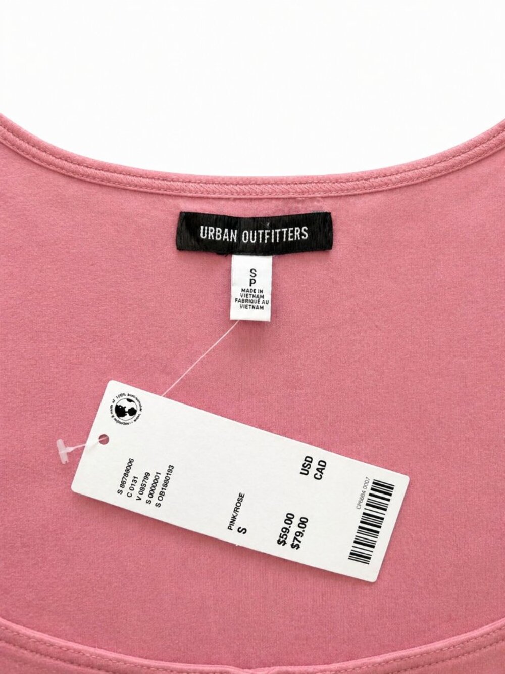 Urban Outfitters Pink Romper Dress Size S NWT Long Sleeve Skater Style - Picture 3 of 3